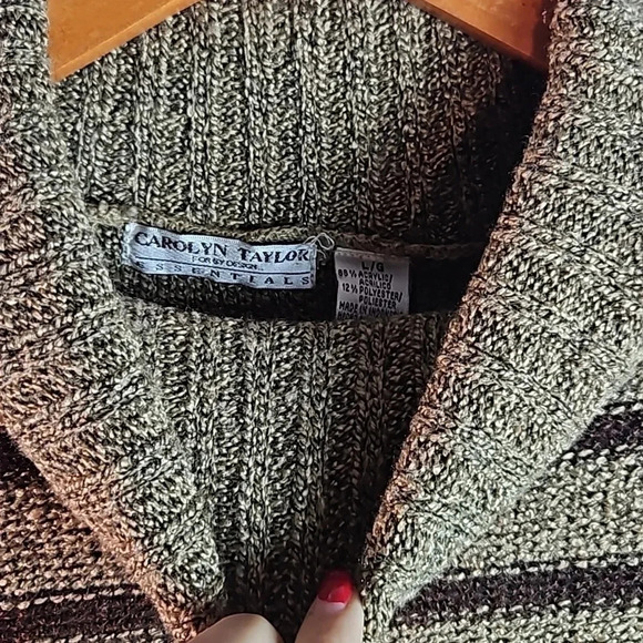 Carolyn Taylor Essentials Striped Turtleneck Tunic Sweater Size L - Picture 13 of 16